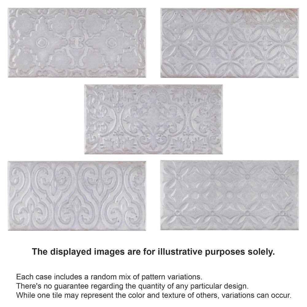 Zurbaran Gris Polished Ceramic Subway Wall Tile Set