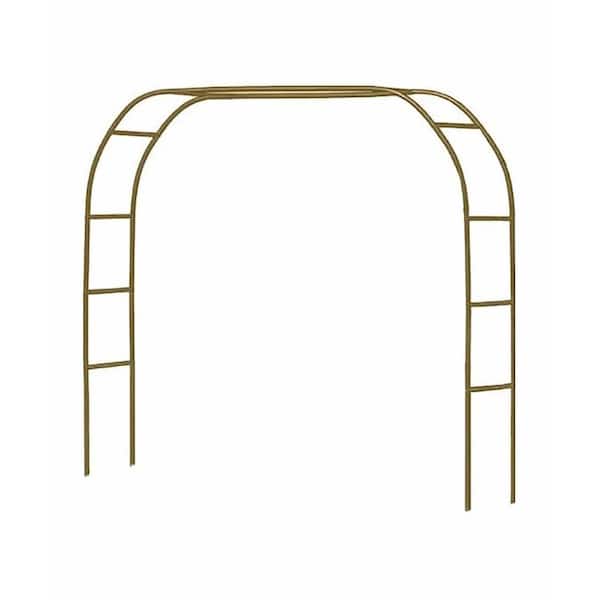 Unbranded 85 in. Gold Metal Garden Arch, Wide Sturdy Metal Trellis