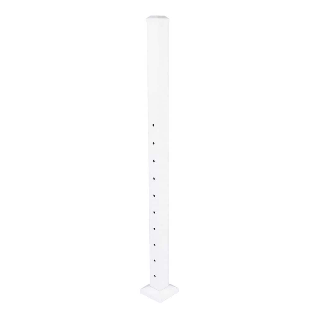 Cable Rail 2-1/2 in. x 2-1/2 in. x 49 in. Textured White Aluminum Stair Bottom Post for Cable Railing System price history on PriceWatchPro