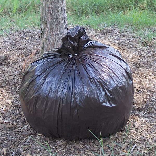 PlasticMill 100-Gallons Black Outdoor Plastic Lawn and Leaf Trash Bag