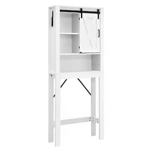 27 in. W x 67 in. H x 8.5 in. D White Bathroom Over-the-Toilet Storage Cabinet Organizer with Adjustable Shelves