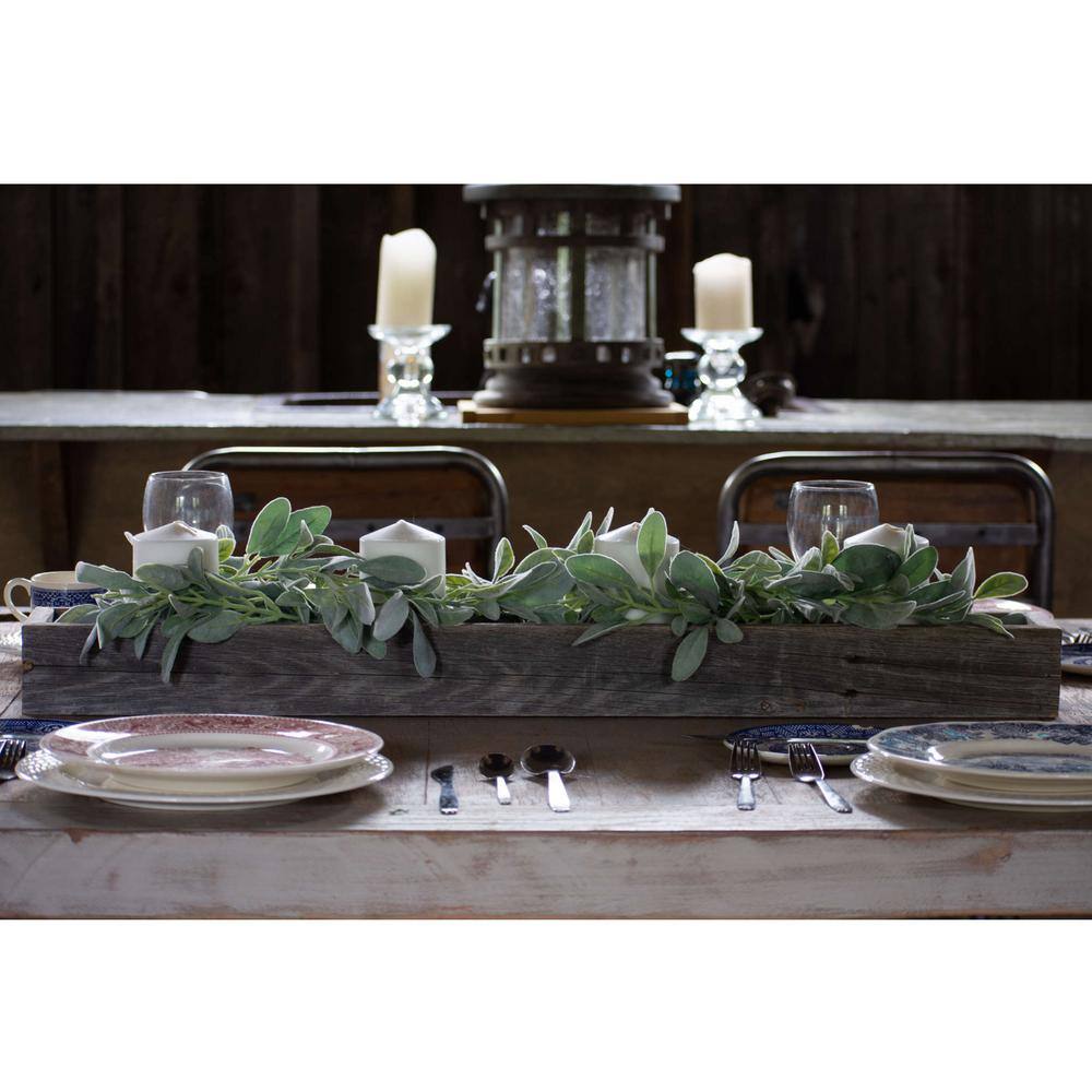 Rustic Farmhouse 35.5" Weathered Gray Reclaimed Wood Decorative Display Box