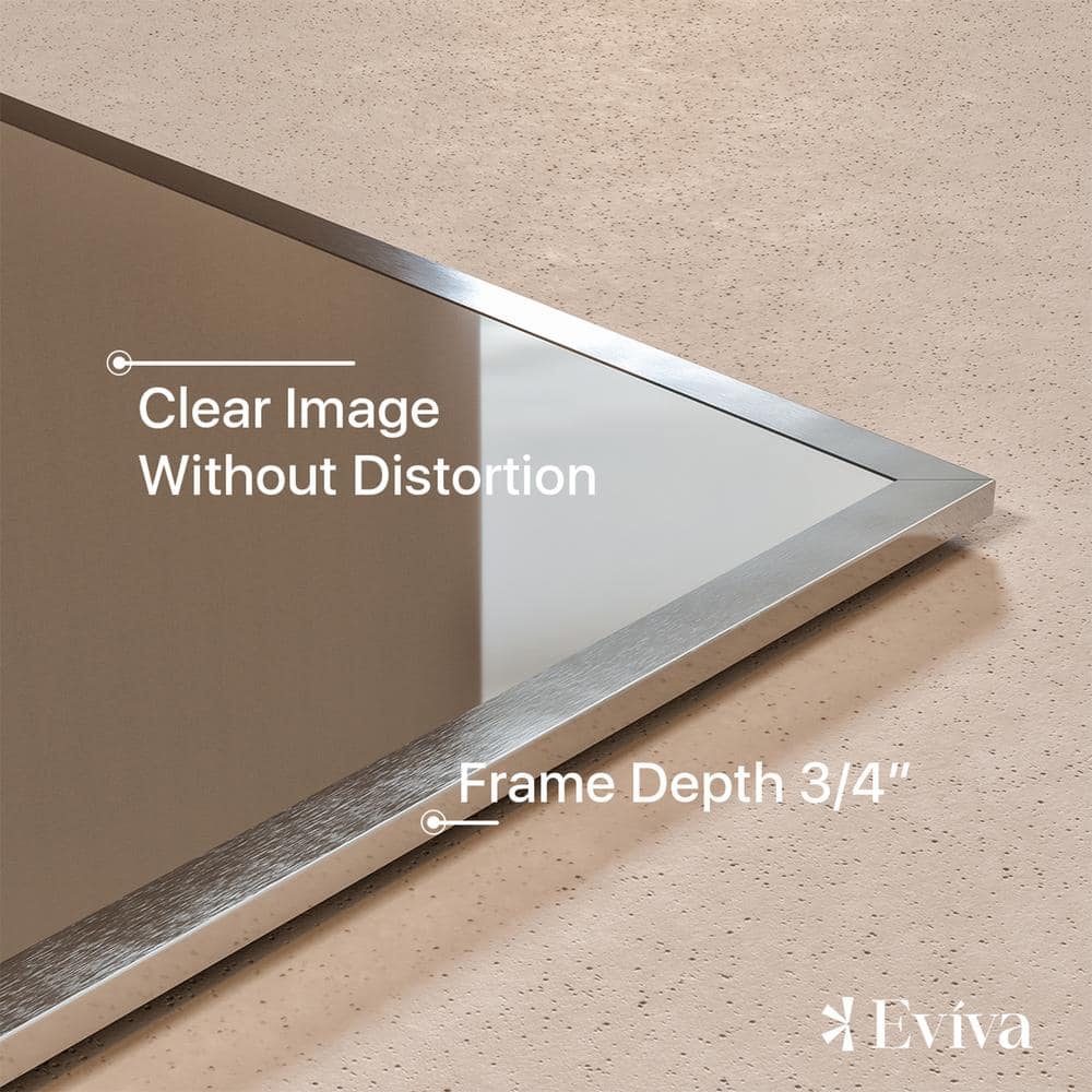 Brushed Wood Rectangular Framed Wall Mirror
