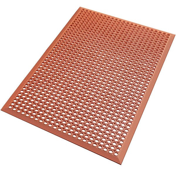 Angel Sar 36 in. x 60 in. Red Anti-Fatigue Rubber Floor Mats Durable Non Slip for Indoor Outdoor Garage