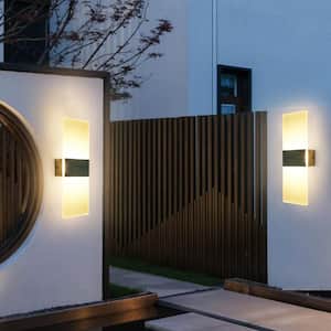 11 in. 12-Watt 1-Light Black White Integrated LED Vanity Light for Bathroom Living Room, 6000K Cool White