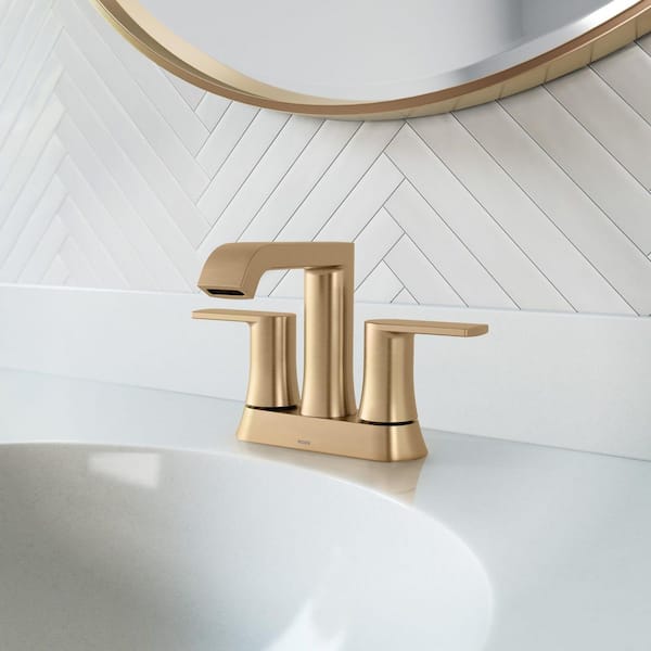 MOEN Genta 4 in. Centerset Double-Handle Bathroom Faucet with
