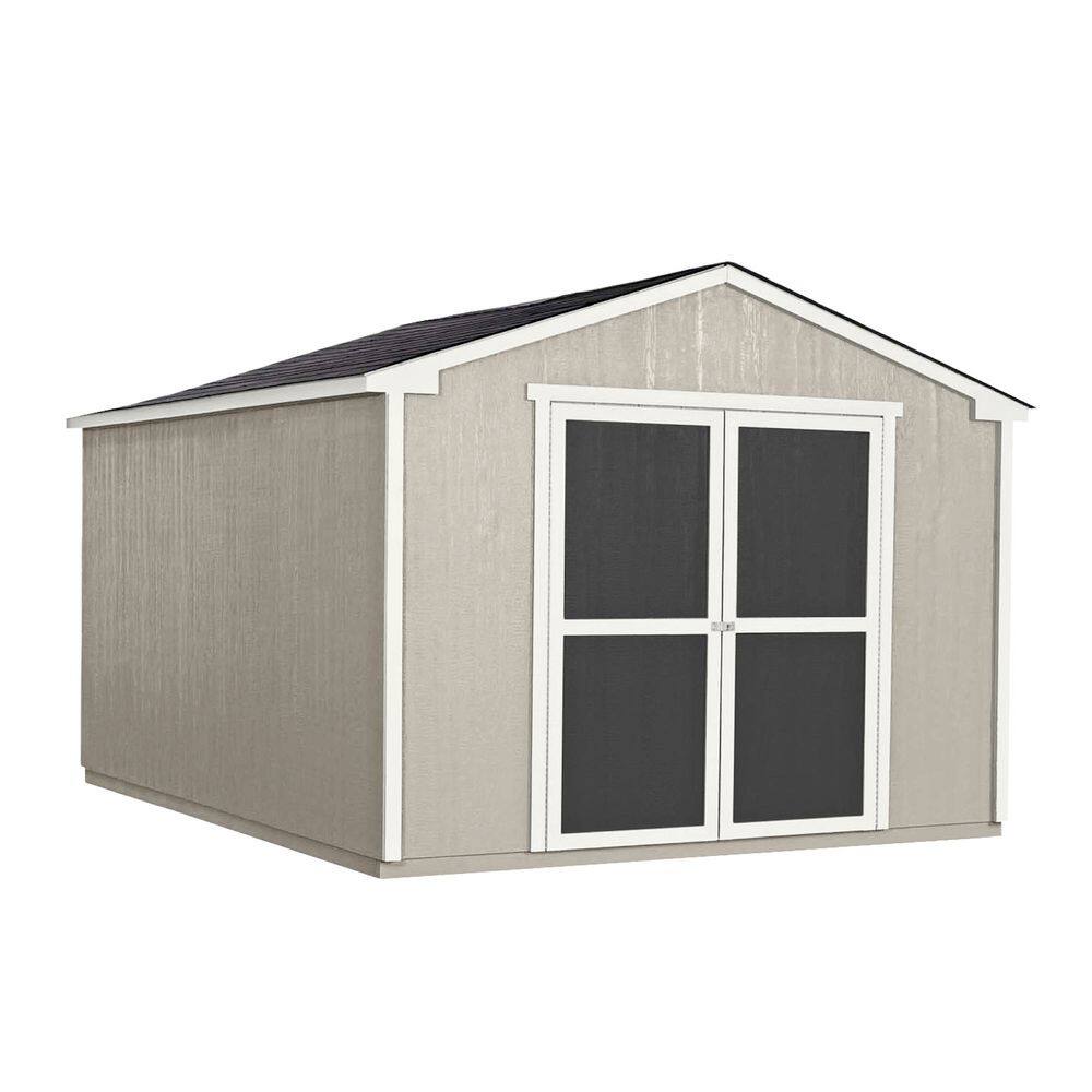 Professionally Installed Cumberland 10 ft x 16 ft Wood Outdoor Storage Garden Shed w/ Floor, Gray Shingles (160 sq. ft.) price history on PriceWatchPro