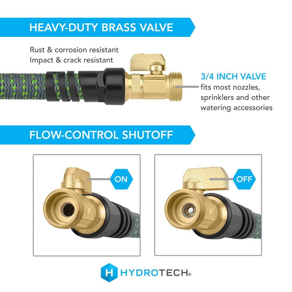 50 ft. Green and Gray Expandable Burst Proof Garden Hose with Brass Valve