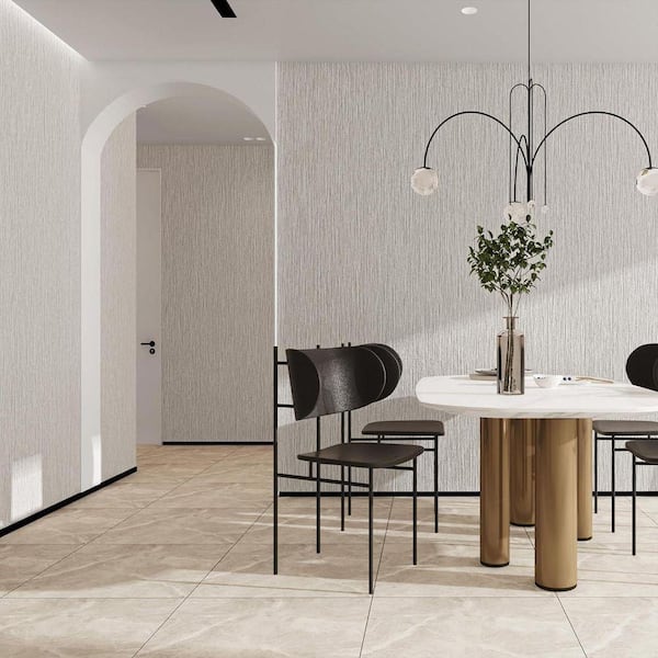 White Grasscloth Textured Peel and Stick Self-Adhesive Wallpaper Roll