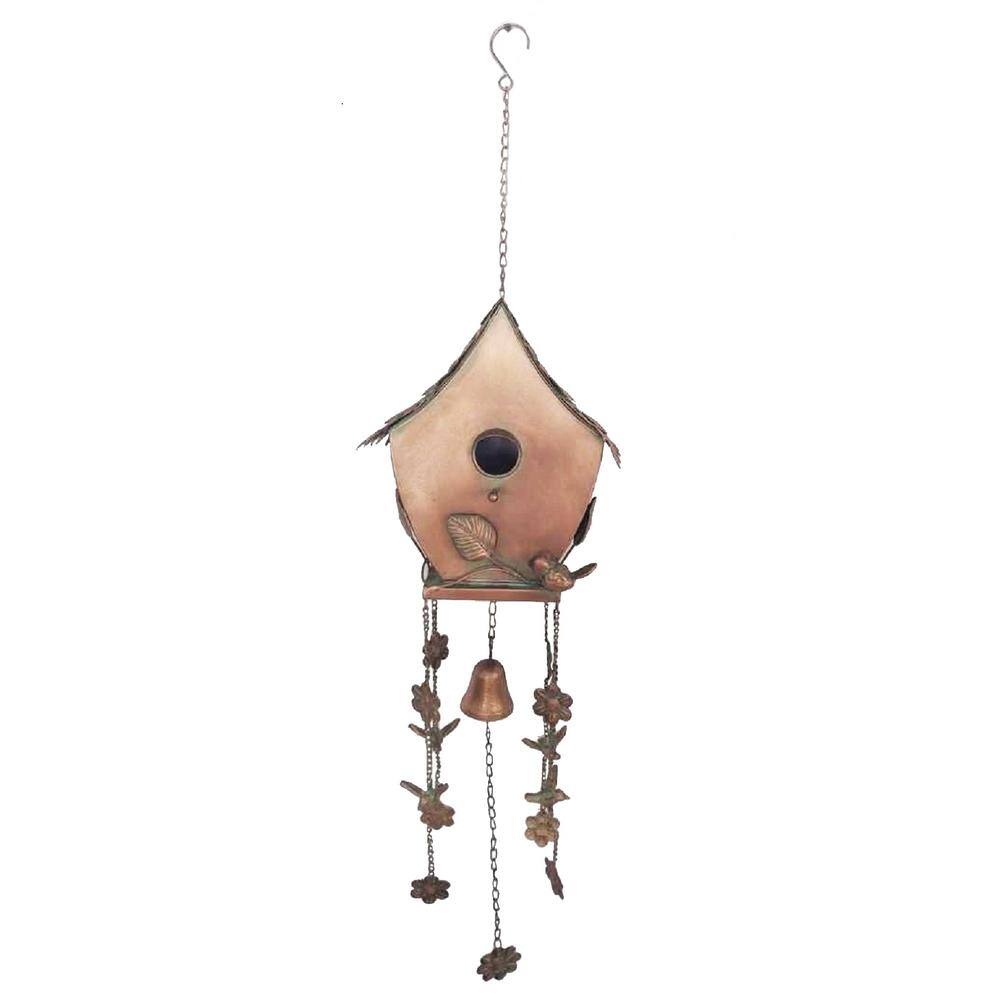 Zaer Ltd. International Copper Antique Style Hanging Birdhouse Wind Chime  Pagoda ZR190557-D - The Home Depot