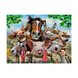 Happy Farm by Howard Robinson Floater Frame Animal Wall Art 14 in. x 19 in.