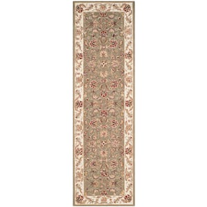 Chelsea Sage/Ivory 3 ft. x 10 ft. Floral Speckled Border Runner Rug
