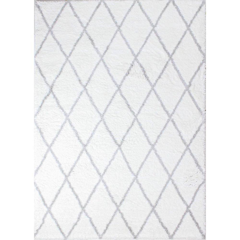 Andes White/Grey 5 ft. x 8 ft. (5 x 76) Geometric Contemporary Area Ru