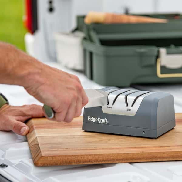 Kitchen Knife Sharpener Combines Electric and Manual Sharpening for  Straight Edge and Serrated Knives Electric Knife Sharpener