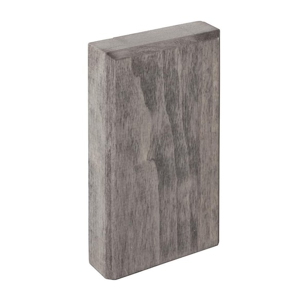 Ornamental Mouldings Prestained Gray 1 in. x 3-1/2 in. x 6-1/2 in. Wood Plinth Block