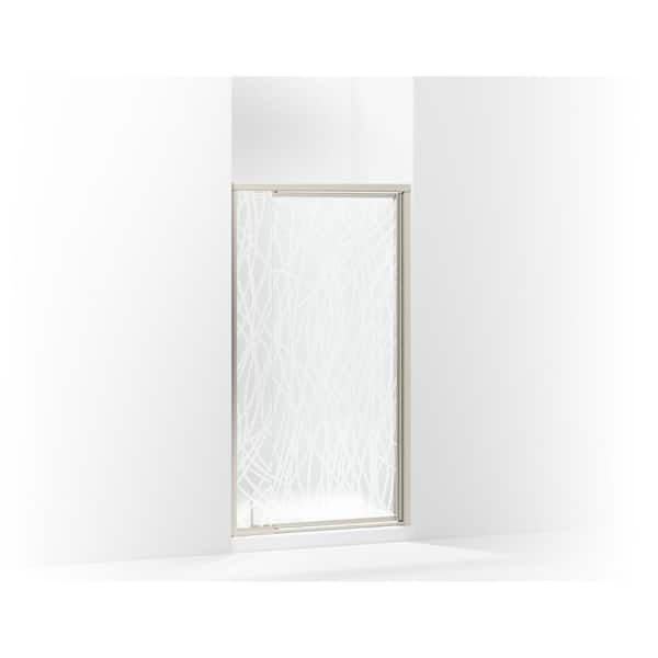 STERLING Vista Pivot II 36 in. x 65-1/2 in. Framed Pivot Shower Door in Nickel with Handle