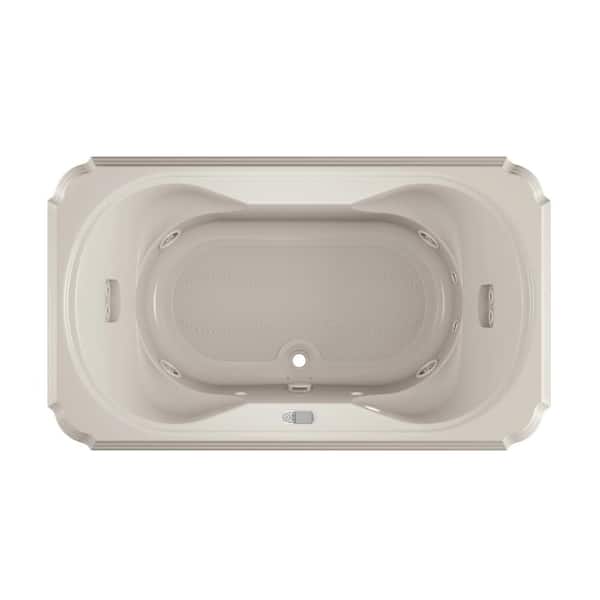 JACUZZI MARINEO Salon Spa in. x 42 in. Rectangular Combination Bathtub with Center Drain in Oyster