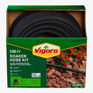 3/8 in. x 100 ft. Heavy-Duty Garden Drip Irrigation Soaker Hose System