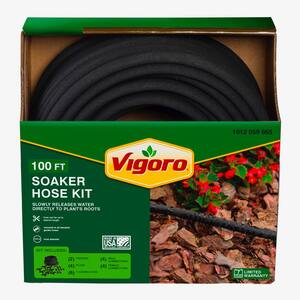 ZGWDrip 100FT Soaker Hose - 5/8 Inch Heavy Duty With Brass Connectors For Garden & Lawn Irrigation