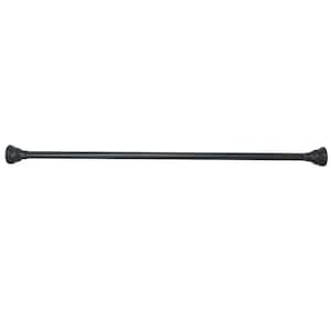 Edenscape 60 in. to 72 in. Stainless Steel Adjustable Shower Curtain Rod in Matte Black