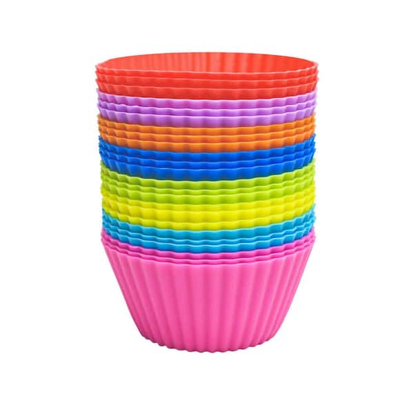 24-Piece Silicone Cupcake Baking Cups Reusable Non-Stick Muffin Liners Set for Cupcakes and Muffins