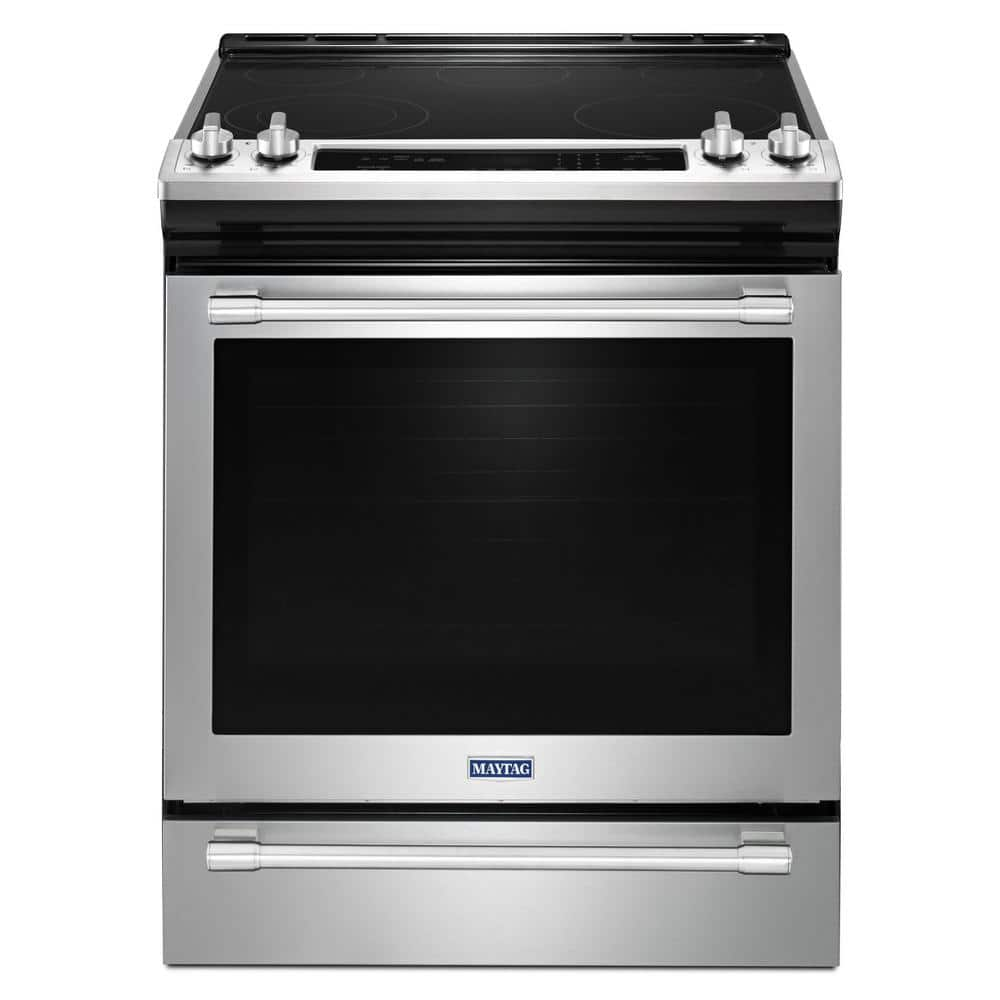 GE 30 in. 5.3 cu. ft. Slide-In Electric Range in Stainless Steel with  Convection, Air Fry Cooking JS760SPSS - The Home Depot