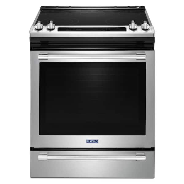 Maytag MES8800FZ- 6.4 cu. ft. Slide-In Electric Range with True Convection in Fingerprint Resistant Stainless Steel