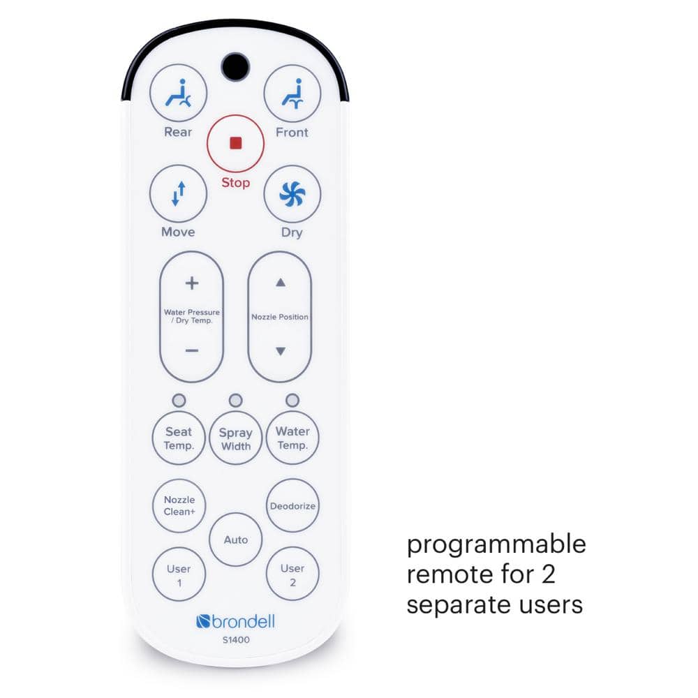 Brondell White Round Luxury Bidet Toilet Seat with Remote