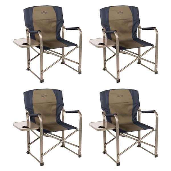 Kamp-Rite Tailgating Camp Folding Directors Chair with Side Table (4-Pack)