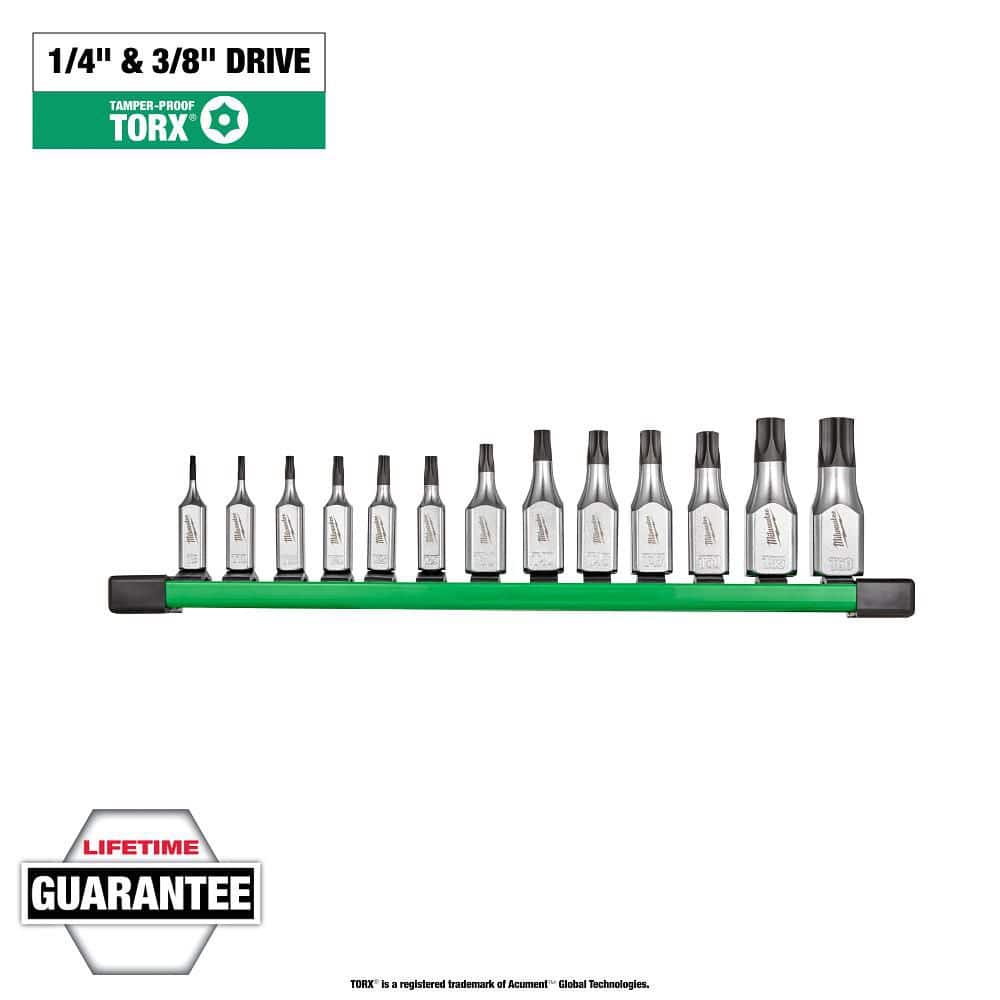 Milwaukee 1/4 in. and 3/8 in. Drive Tamper Proof TORX Bit Socket