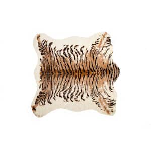 Faux Tiger 4. 25 ft. x 5 ft. Cowhide Rug