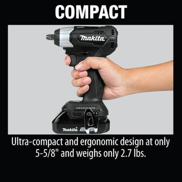 Makita 18V LXT Sub Compact Lithium Ion Brushless Cordless 3 8 in. Square Drive Impact Wrench Kit XWT12RB The Home Depot