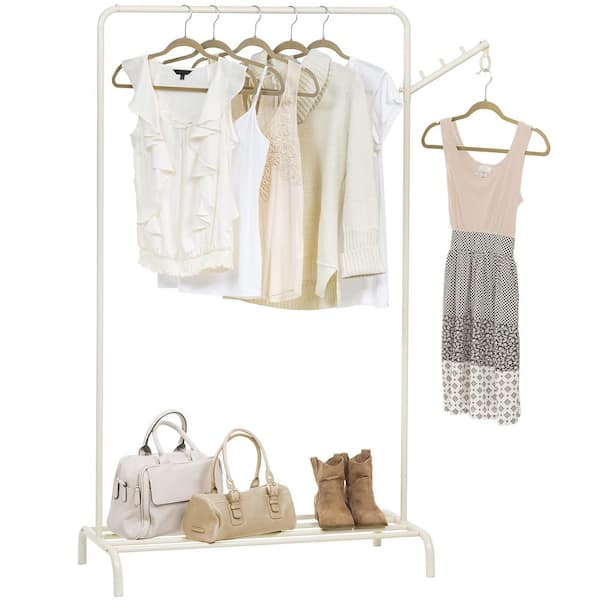 Unbranded White Metal Garment Clothes Rack 35.6 in. W x 61.6 in. H