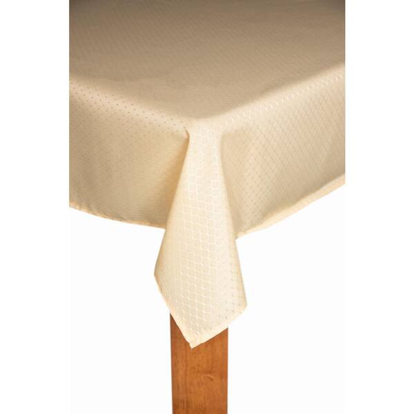 Lintex Chelton 60 in. x 102 in. Champagne 100% Polyester Tablecloth