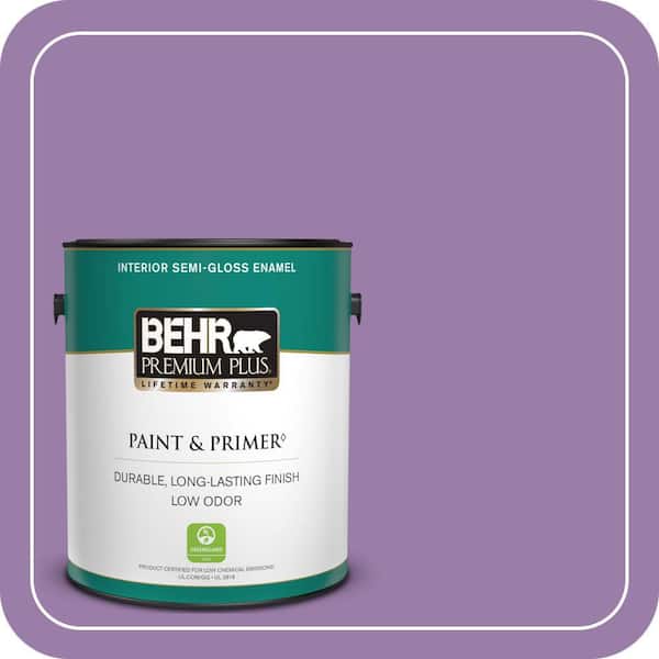 BEHR PREMIUM PLUS 1 gal. #MQ4-61 Lilac Intuition Semi-Gloss Enamel Low Odor Interior Paint & Primer