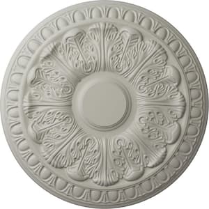 15-3/4 in. x 1-1/2 in. Colton Urethane Ceiling Medallion (Fits Canopies upto 4-3/4 in.), Pot of Cream