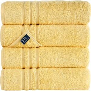 4-Piece Yellow Turkish Cotton Bath Towels