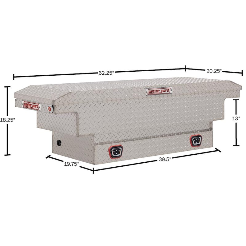 62.5 in. Diamond Plate Aluminum Compact Low Profile Crossover Truck Tool Box