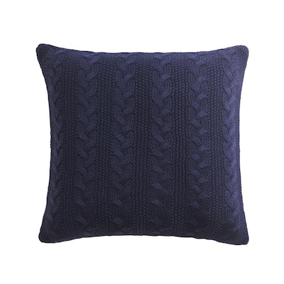 Lavish Home 66-09-MN Modern Throw Pillow Navy Blue 