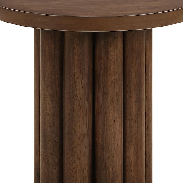 Acme Furniture Sanat 20 in. Brown Finish Round Wood End Table with