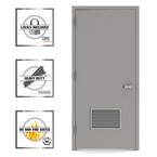 36 in. x 80 in. Firerated Right-Hand Louver Steel Prehung Commercial Door with Welded Frame