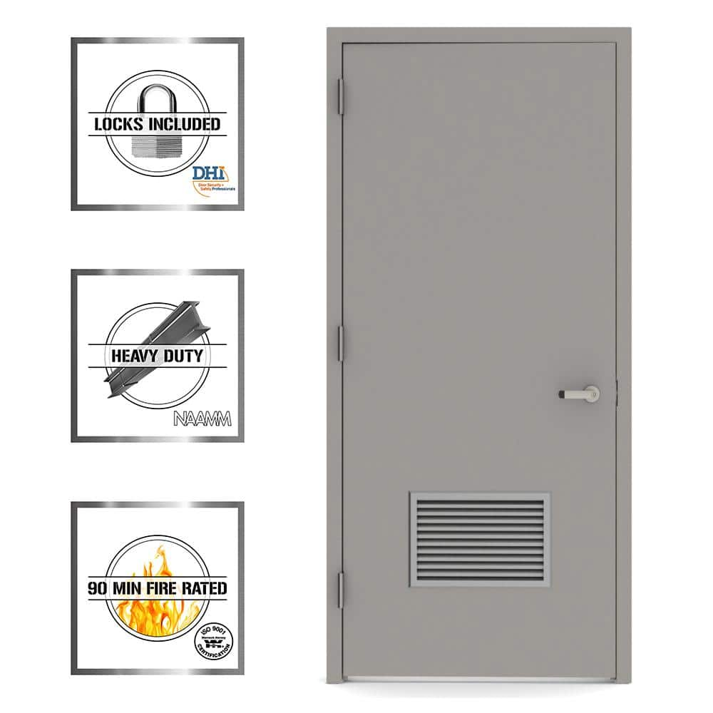 L I F Industries 36 In X 84 In Firerated Right Hand Louver Steel Prehung Commercial Door With Welded Frame Uwr3684r The Home Depot