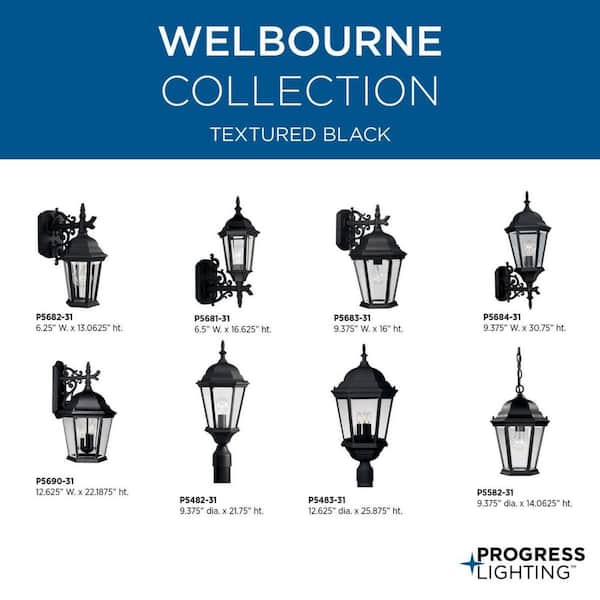 Welbourne Collection Textured Black 1-Light Outdoor Post Lantern Welbourne Collection Textured Black 1-Light Outdoor Post Lantern