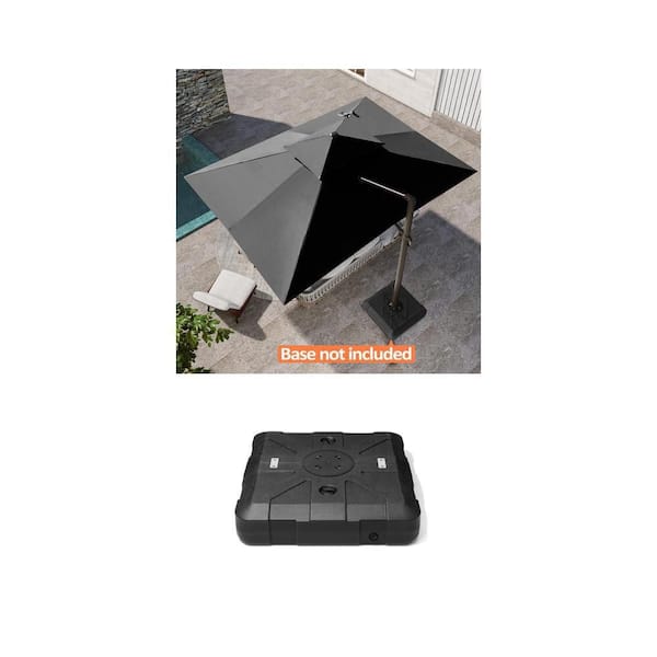13 ft. x 10 ft. Rectangular Cantilever Patio Umbrella and 260 lbs. Fillable Umbrella Base with 8-Wheels Combo
