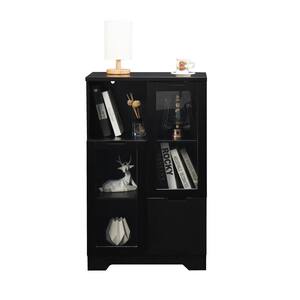 Costway Black 54 in. H Storage Cabinet with 4 of Shelves HCST00723 ...