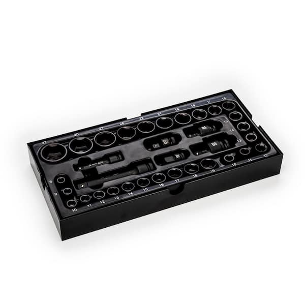 GEARWRENCH 34-Piece Metric 3/8 in., 1/2 in. Impact Socket Tray Set