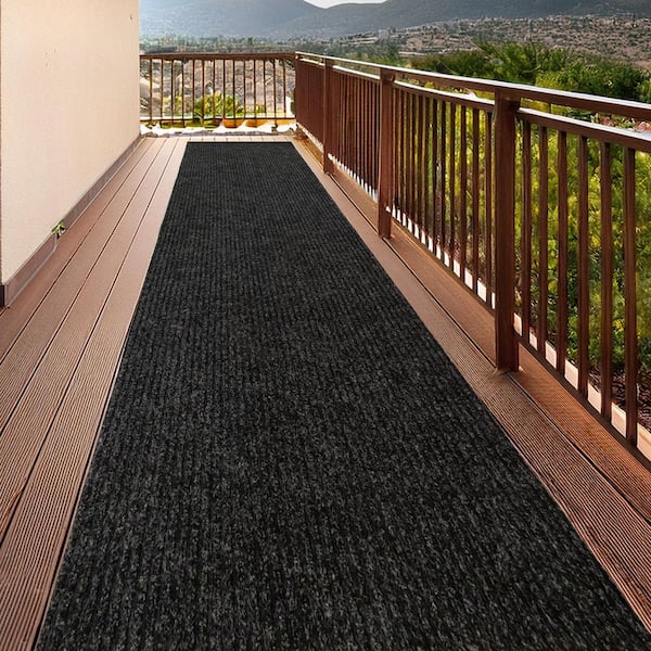Tough Grey 36 in. W x Your Choice Length Custom Size Runner Rugs