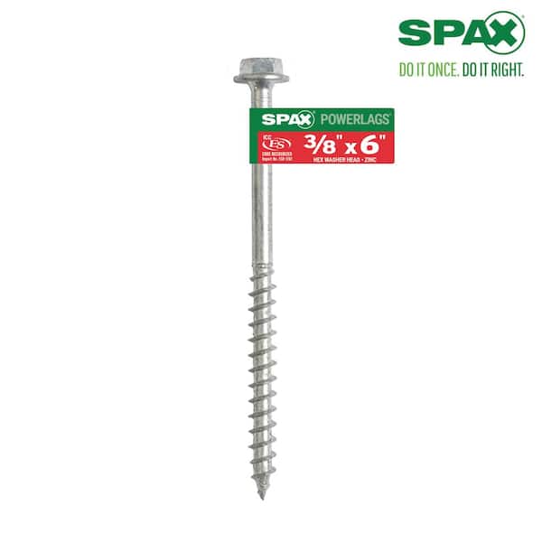 SPAX 3/8 in 6 in. Powerlag Hex Drive Washer Head Zinc Coated Lag Screw