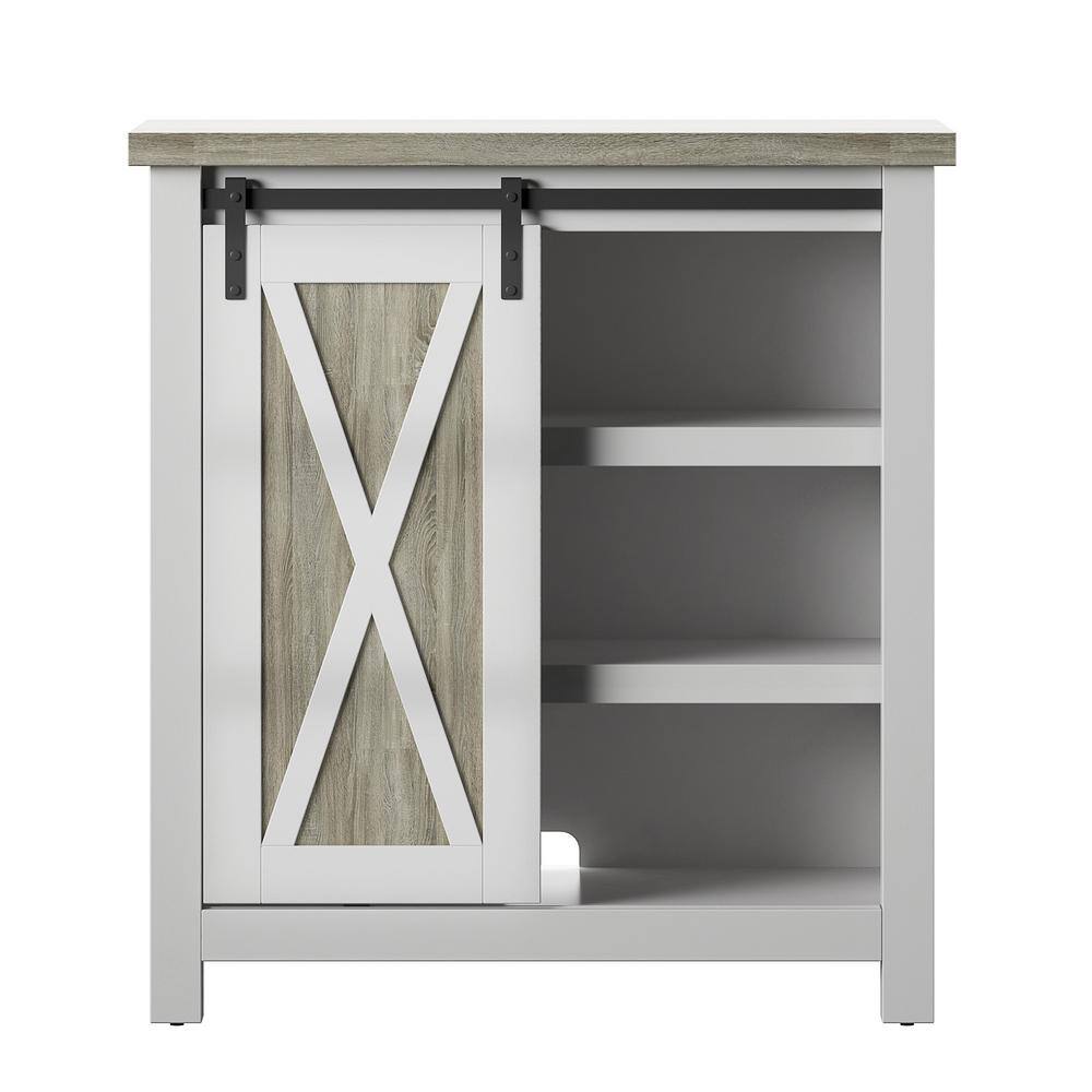 Twin Star Home 31.5 in. White Accent with Adjustable Shelves