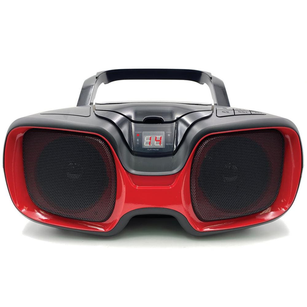 SYLVANIA Bluetooth Portable CD AM/FM Radio Boombox in Red